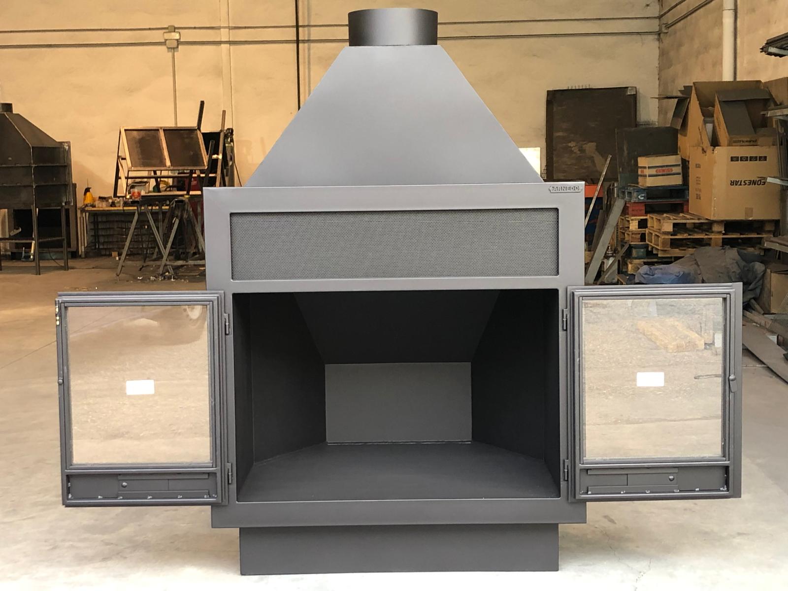 Chimenea Arnedo Premium Recta estilo rústico con Puertas